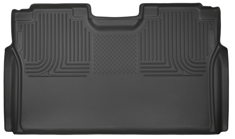 Husky Liner 19371 Floor Liner; WeatherBeater™; 15-25 Ford F-150 SuperCrew Cab WeatherBeater Black 2nd Seat Floor Liner