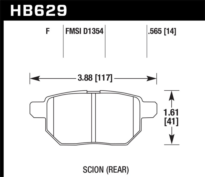 Hawk 08-11 Scion xB / 09-10 Toyota Corolla / 09-10 Matrix / 10 Prius HPS Street Rear Brake Pads