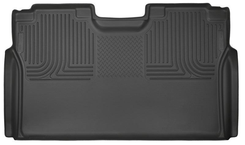 Husky Liner 19371 Floor Liner; WeatherBeater™; 15-25 Ford F-150 SuperCrew Cab WeatherBeater Black 2nd Seat Floor Liner