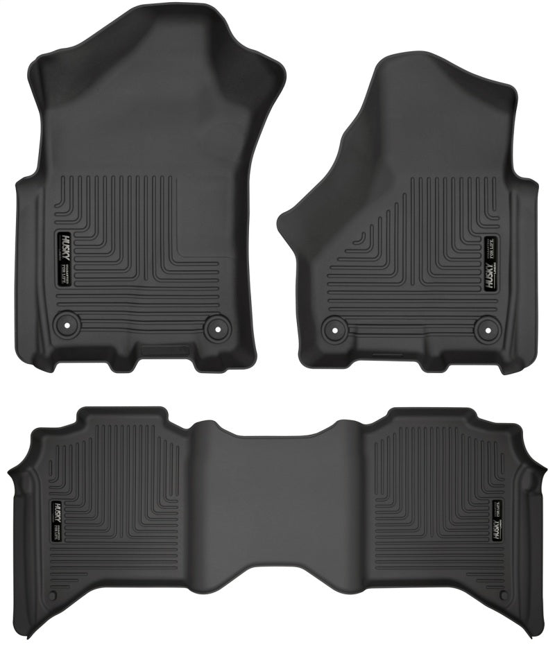 Husky Liner 94111 Floor Liner; WeatherBeater™; 19-21 Ram 2500/3500 Crew Cab Weatherbeater Black Front & 2nd Seat Floor Liners