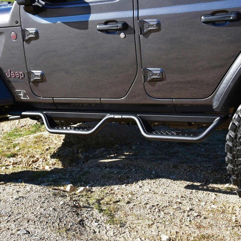 Westin Automotive 20-14065 Nerf Bar; Outlaw; With Drop Down Steps; 18-25 Jeep Wrangler JL Unlimited
