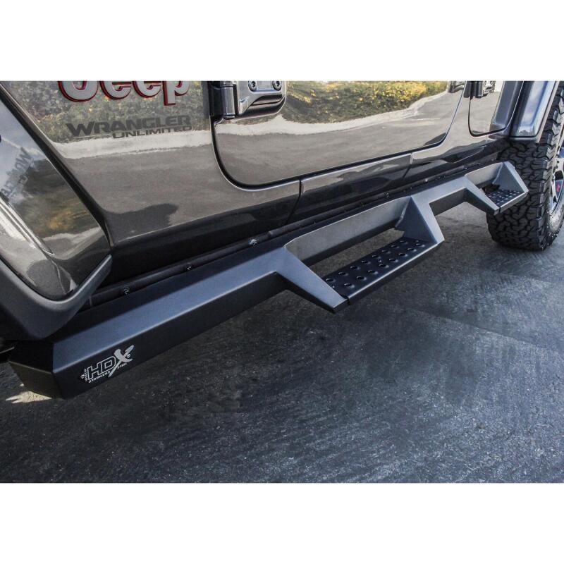 Westin Automotive 56-14065 Nerf Bar; HDX; With Drop Down Steps; 18-20 Jeep Wrangler JL Unlimited 4DR