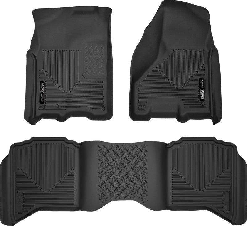 Husky Liner 99001 Floor Liner; WeatherBeater™; 2009-2024 Dodge Ram 1500/2500 Crew Cab (Check Fitment Guide)