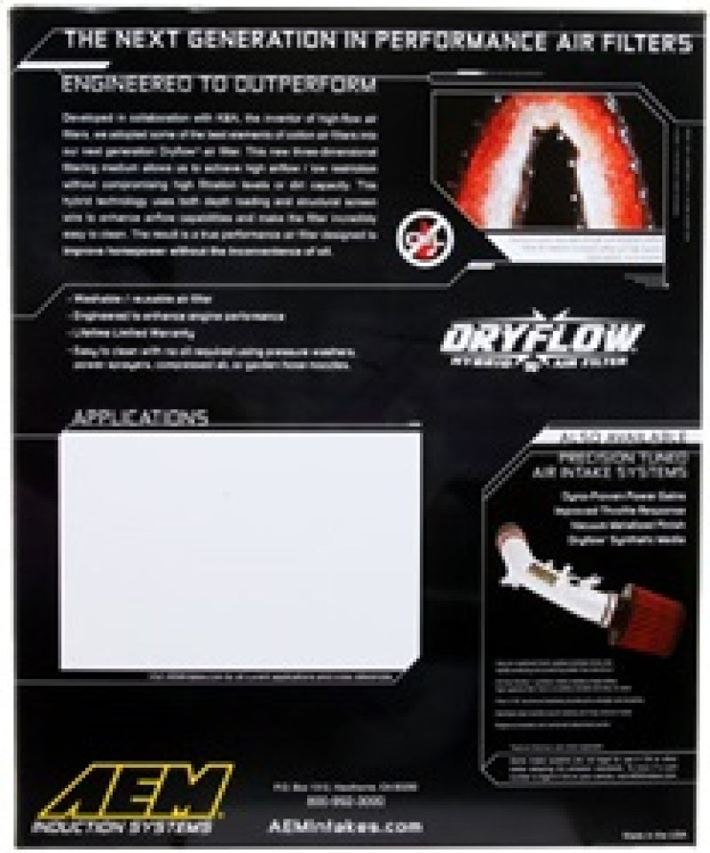 AEM Induction 28-20457 Air Filter; Dryflow ®