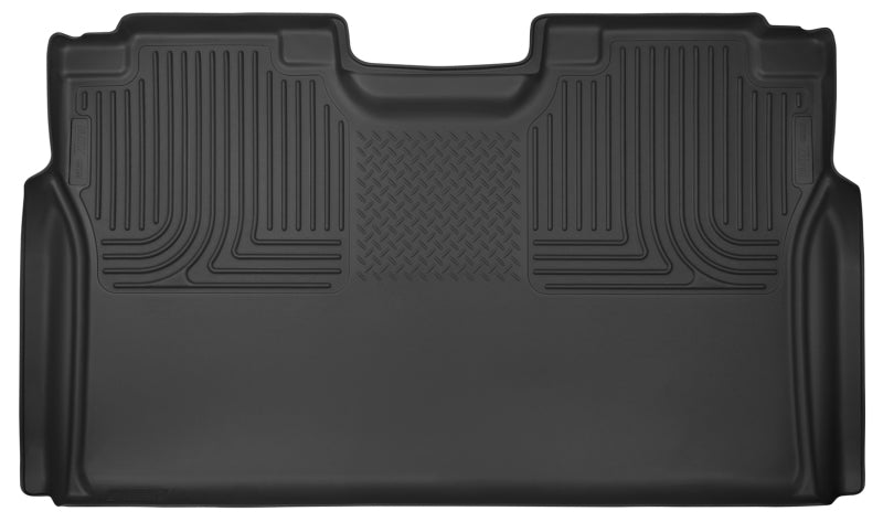 Husky Liner 19371 Floor Liner; WeatherBeater™; 15-25 Ford F-150 SuperCrew Cab WeatherBeater Black 2nd Seat Floor Liner