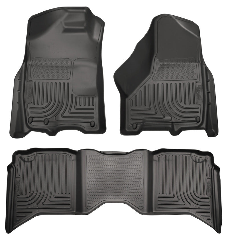 Husky Liner 99001 Floor Liner; WeatherBeater™; 2009-2024 Dodge Ram 1500/2500 Crew Cab (Check Fitment Guide)