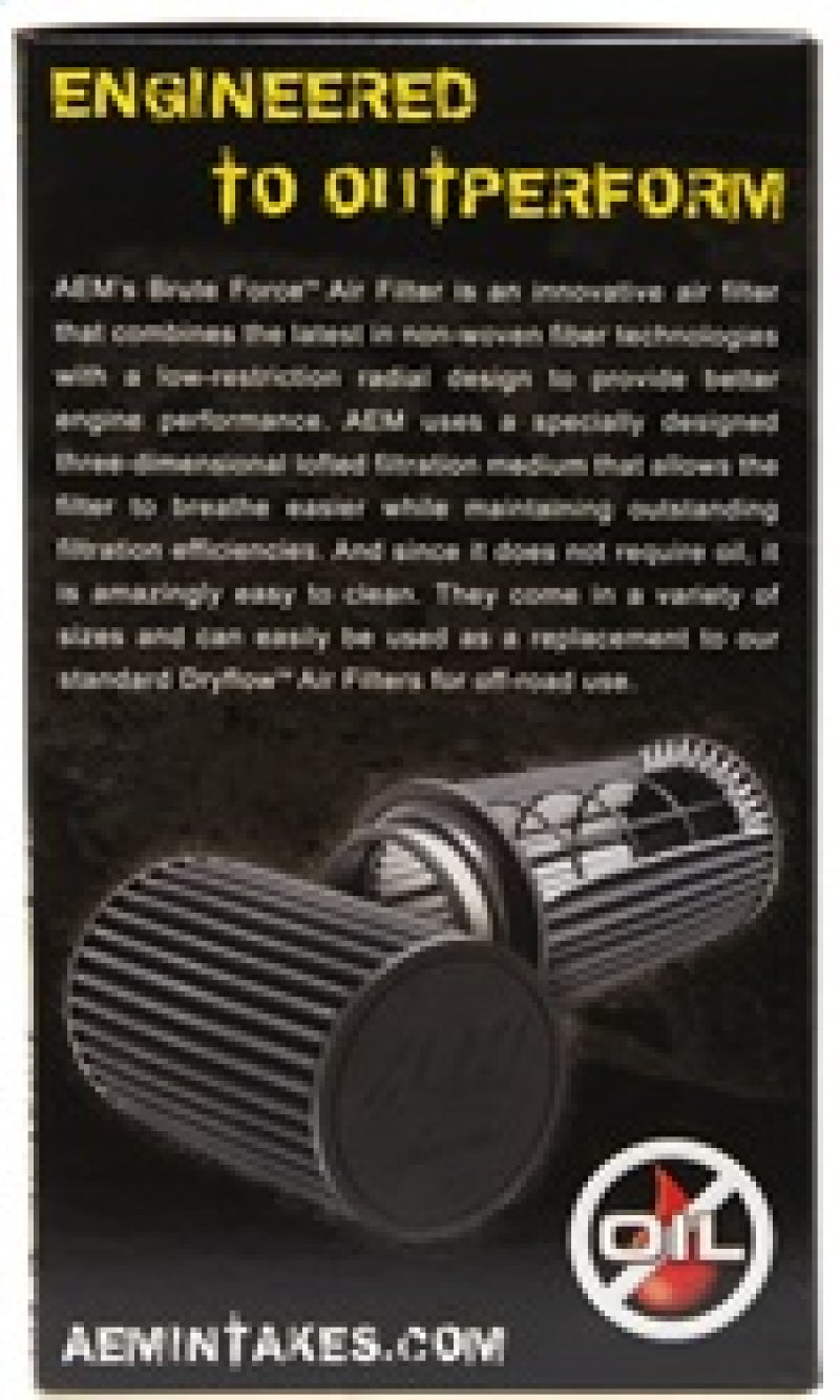 AEM Induction 21-2049BF Air Filter; Brute Force ®; Black