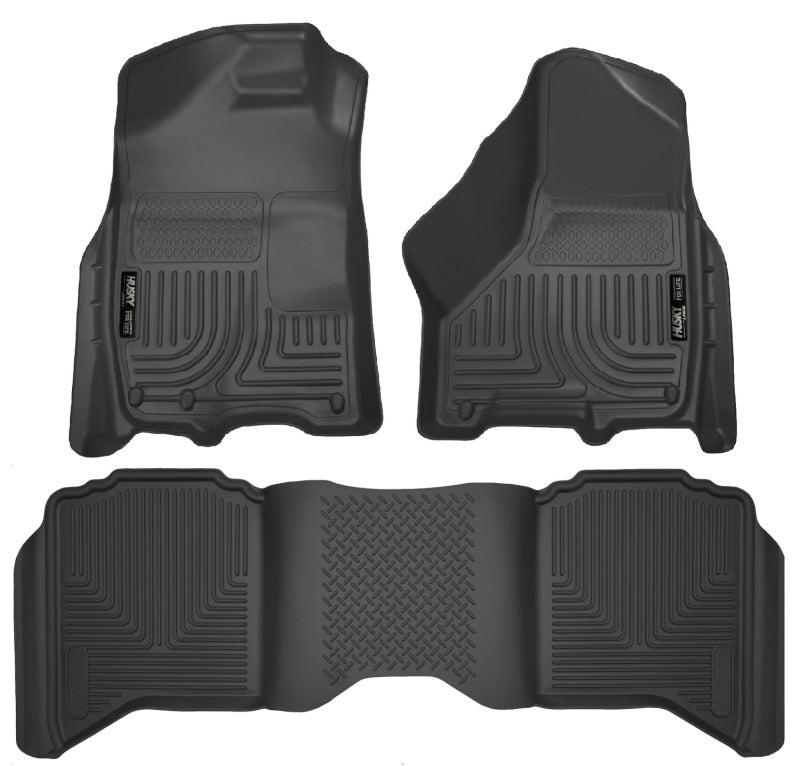 Husky Liner 99001 Floor Liner; WeatherBeater™; 2009-2024 Dodge Ram 1500/2500 Crew Cab (Check Fitment Guide)