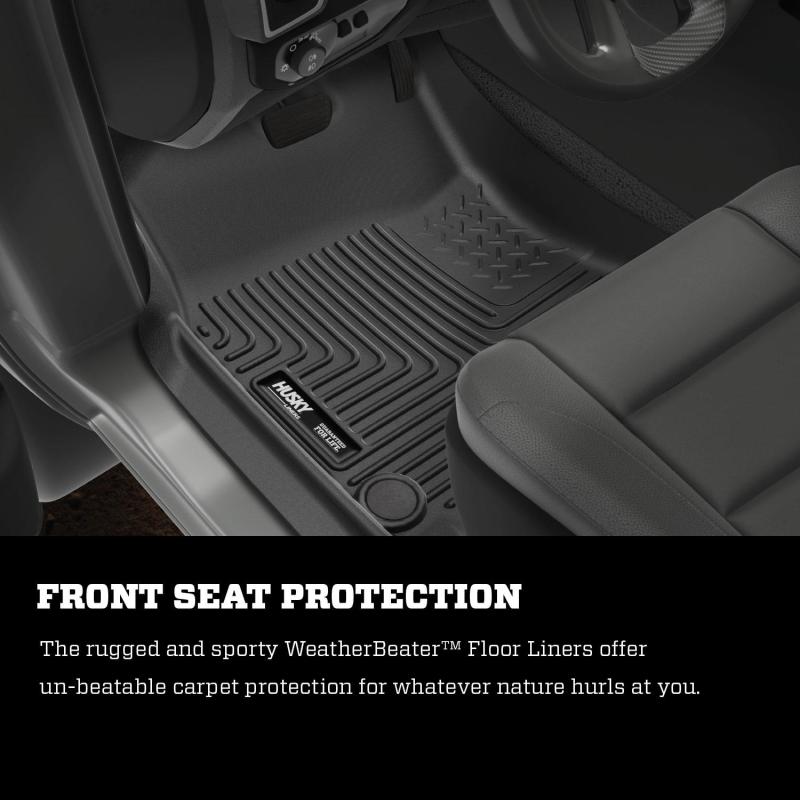Husky Liner 99001 Floor Liner; WeatherBeater™; 2009-2024 Dodge Ram 1500/2500 Crew Cab (Check Fitment Guide)