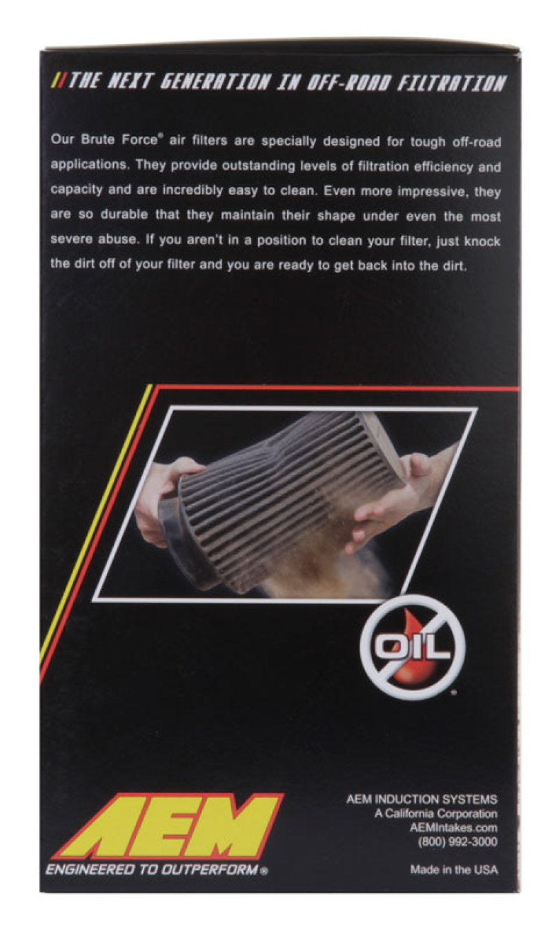 AEM Induction 21-2029BF Air Filter; Brute Force ®; Black