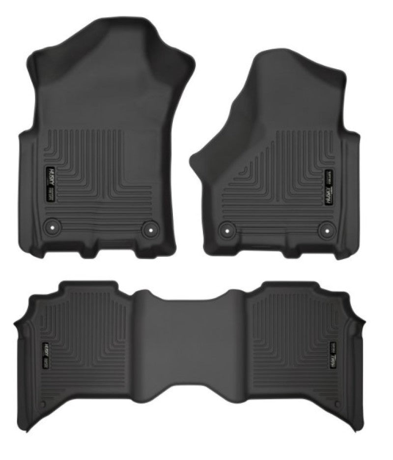Husky Liner 94111 Floor Liner; WeatherBeater™; 19-21 Ram 2500/3500 Crew Cab Weatherbeater Black Front & 2nd Seat Floor Liners