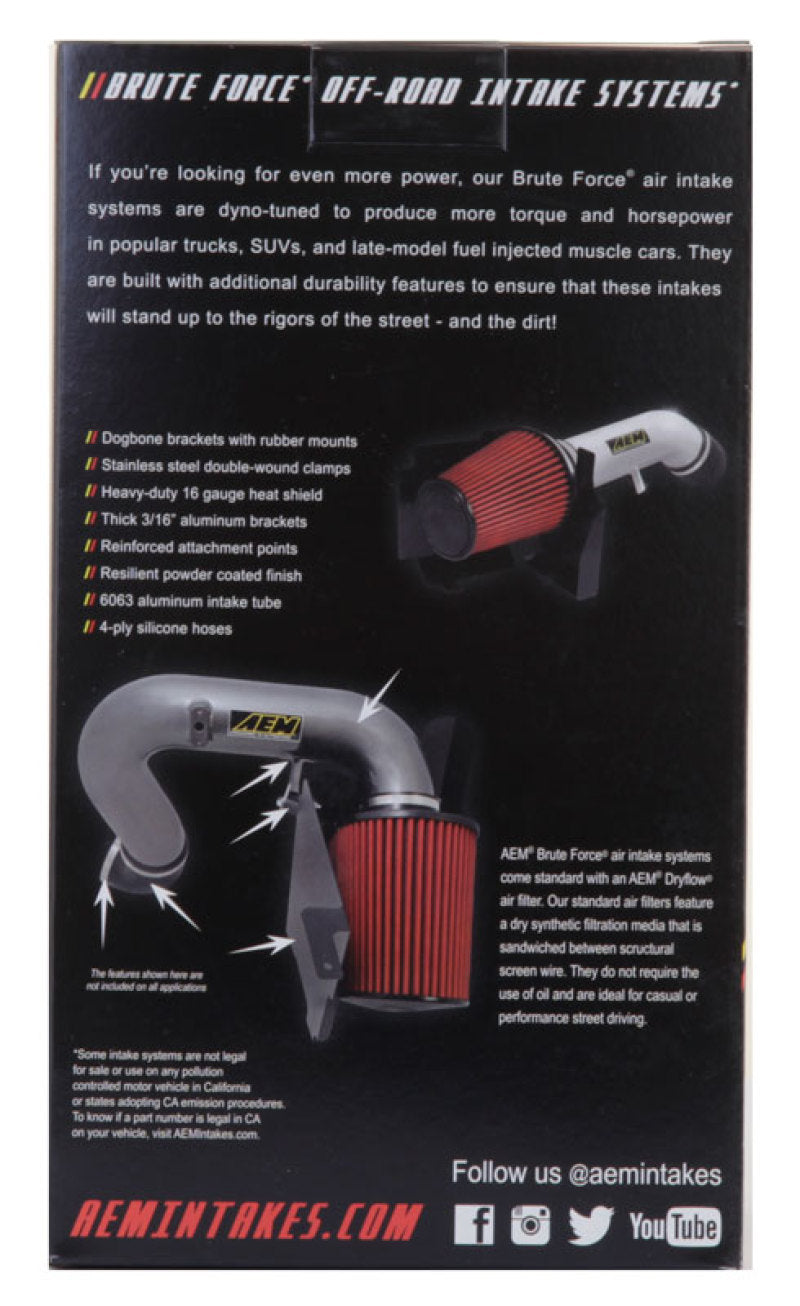 AEM Induction 21-2029BF Air Filter; Brute Force ®; Black