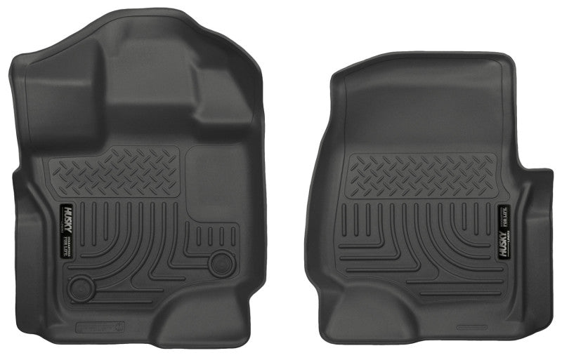 Husky Liner 18361 Floor Liner; WeatherBeater™; 15-25 Ford F-150 Super/Super Crew Cab WeatherBeater Black Front Floor Liners
