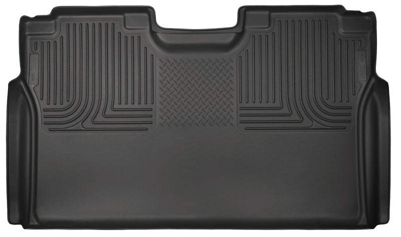 Husky Liner 19371 Floor Liner; WeatherBeater™; 15-25 Ford F-150 SuperCrew Cab WeatherBeater Black 2nd Seat Floor Liner