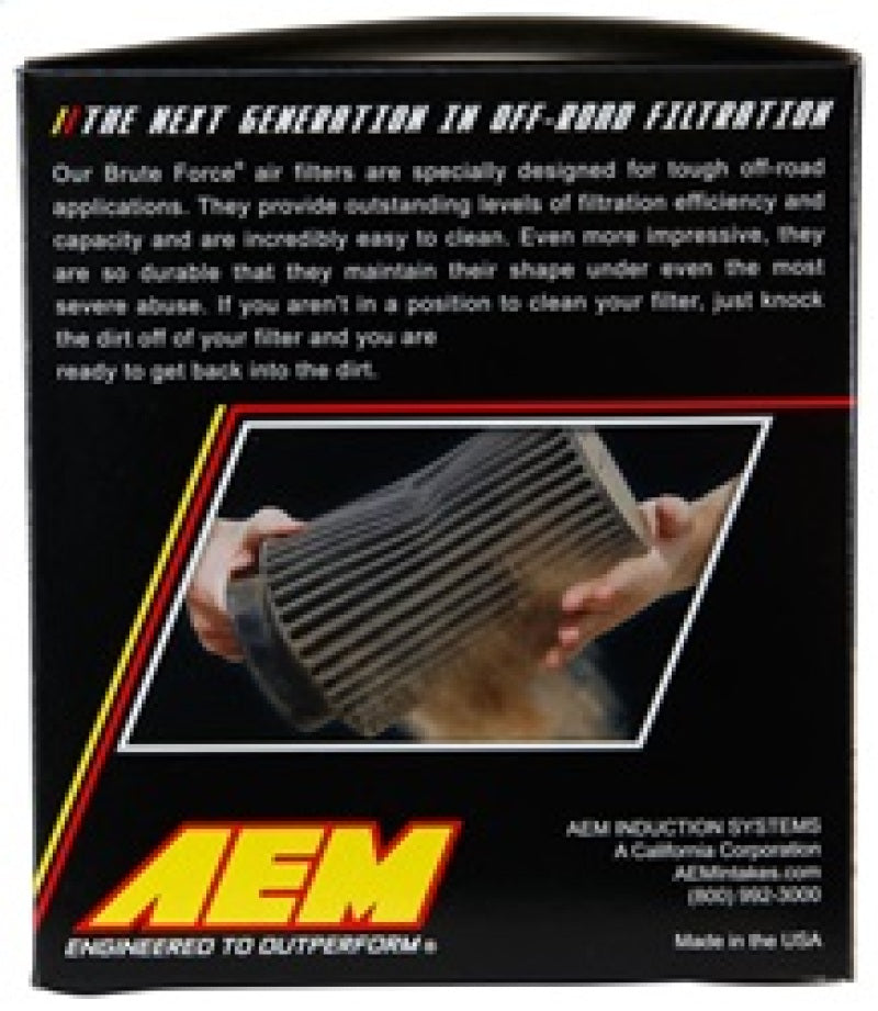 AEM Induction 21-202BF Air Filter; Brute Force ®; Black