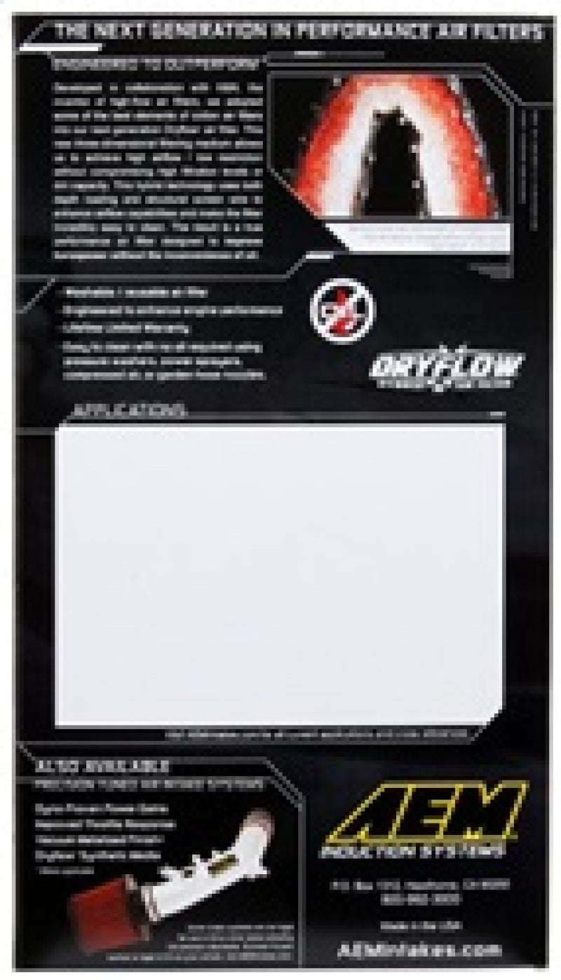 AEM Induction 28-20945 Air Filter; Dryflow ®; Washable